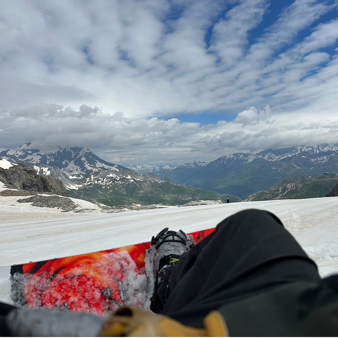 Summer snowboarding on Tigne's glacier